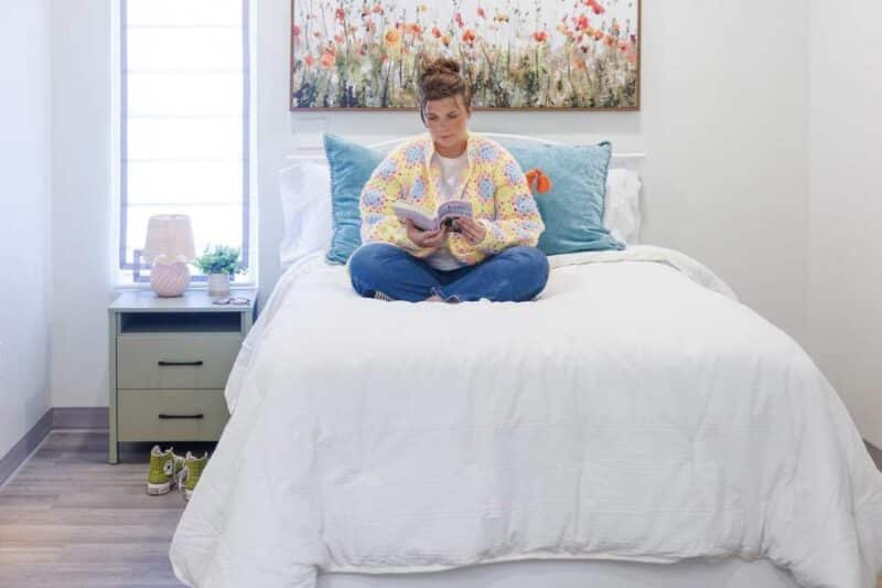Woman in Private Bedroom at Eating Disorder Treatment Center in Louisiana
